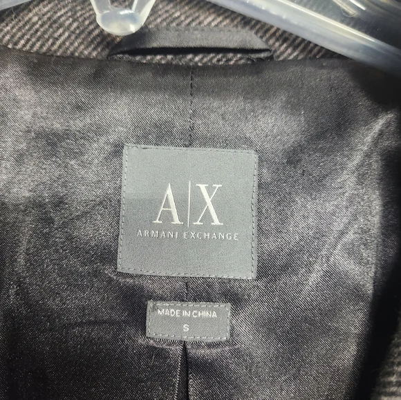 Armani Exchange/ Gray Wool Blend Pea Coat - Picture 2 of 6